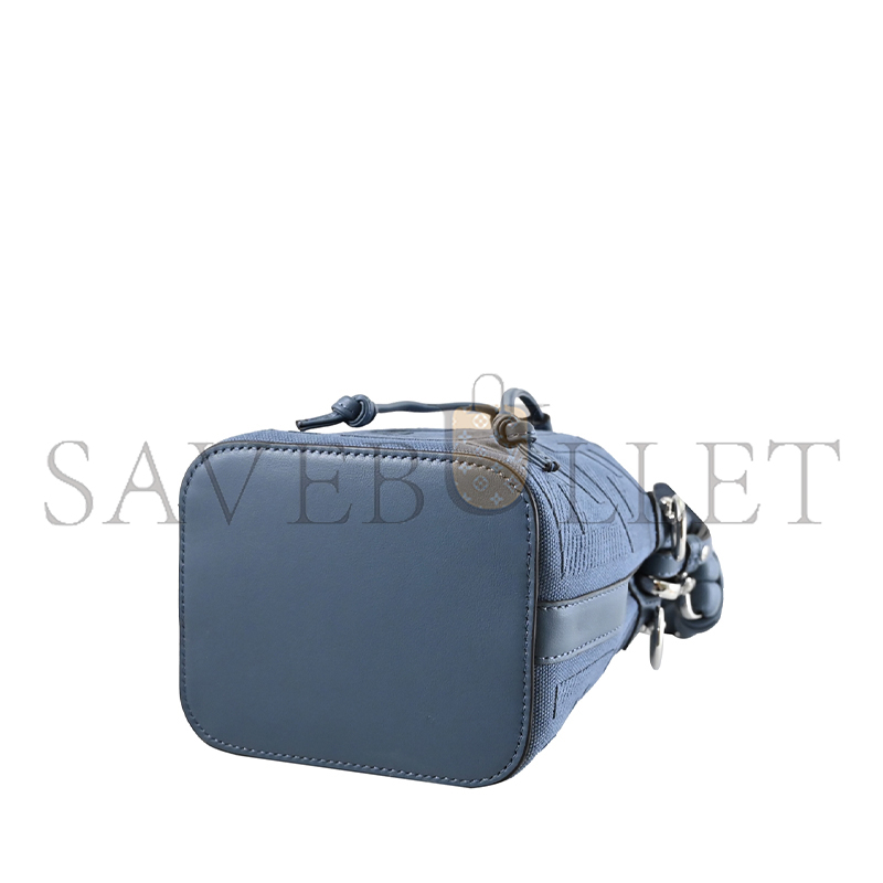 FENDI EMBROIDERED FABRIC AND LEATHER MINI MON TRESOR BUCKET BAG (18*12*10cm) 